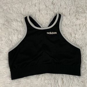 Adidas Black & White Logo Sports Bra